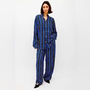 Balenciaga Blue & Black Logo Striped Oversized Co-Ord Set - SOLD OUT
